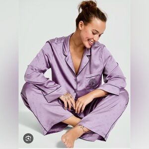 Victoria's Secret Signature Satin pajamas in Frozen Plum